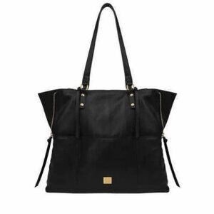 Kooba Everette tote shoulder bag black leather gold hardware women